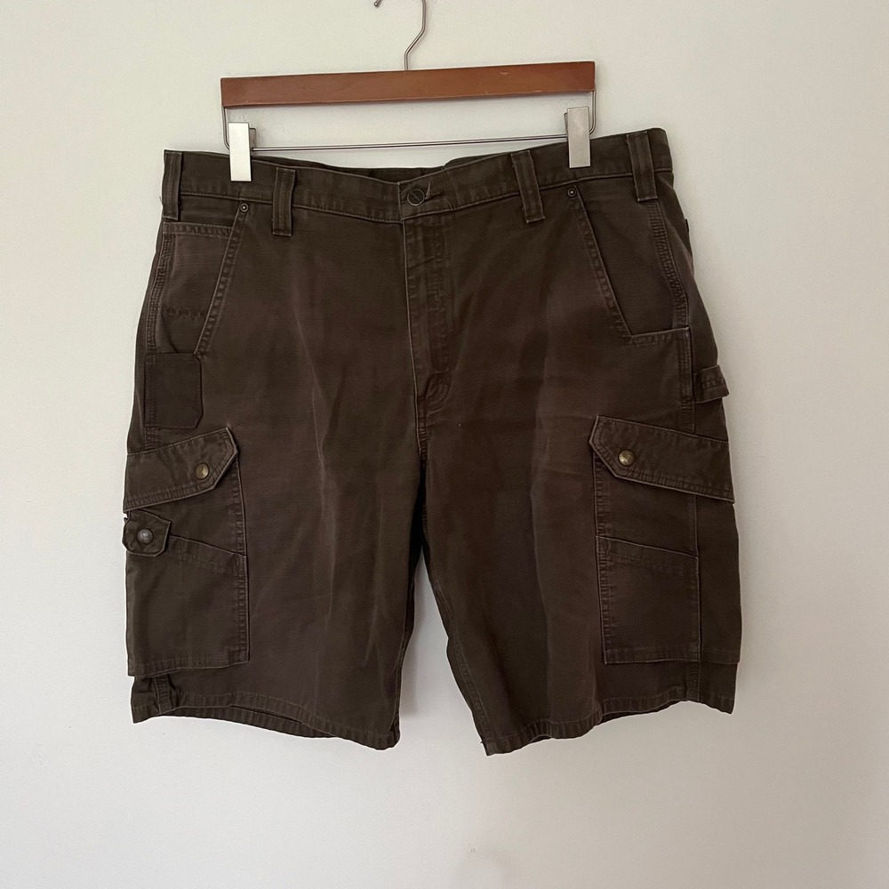 Carhartt Mens Ripstop Cargo Shorts Size 40 Dark Brown Utility Workwear B357 DKB